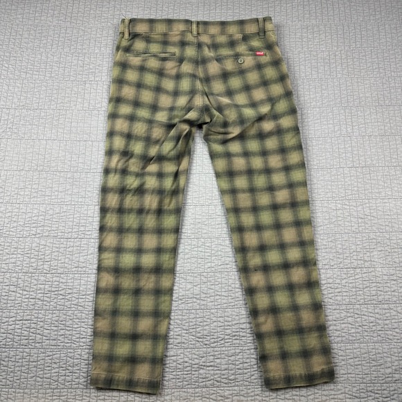 Levi's Pants Men 34x32 (34x30) Green Brown Plaid XX Chino Standard Taper - Picture 4 of 13